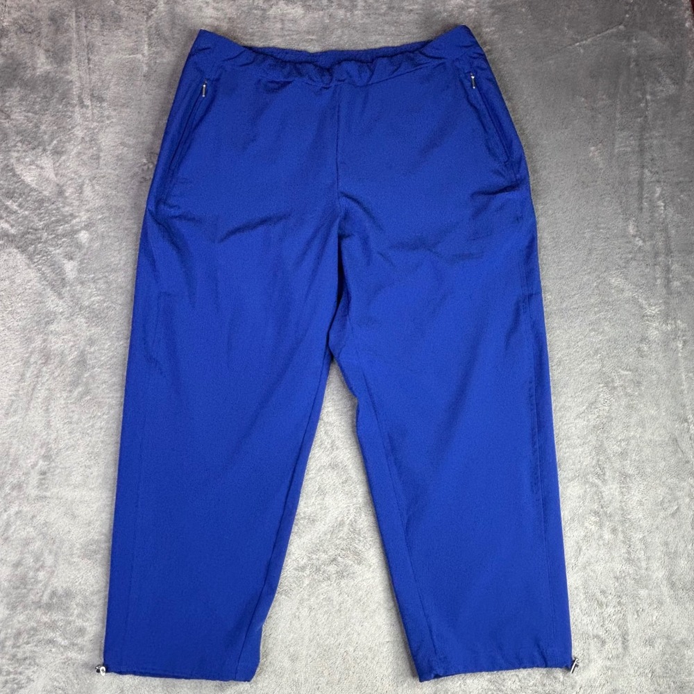 Chico's Zenergy Pant Women 2.5 14 Blue Performance Stretch Toggle Hem Zip Pocket